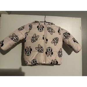 Disney Junior Minnie Mouse Daisy Duck Puffer Jacket Girls 2T Zip Hooded Coat